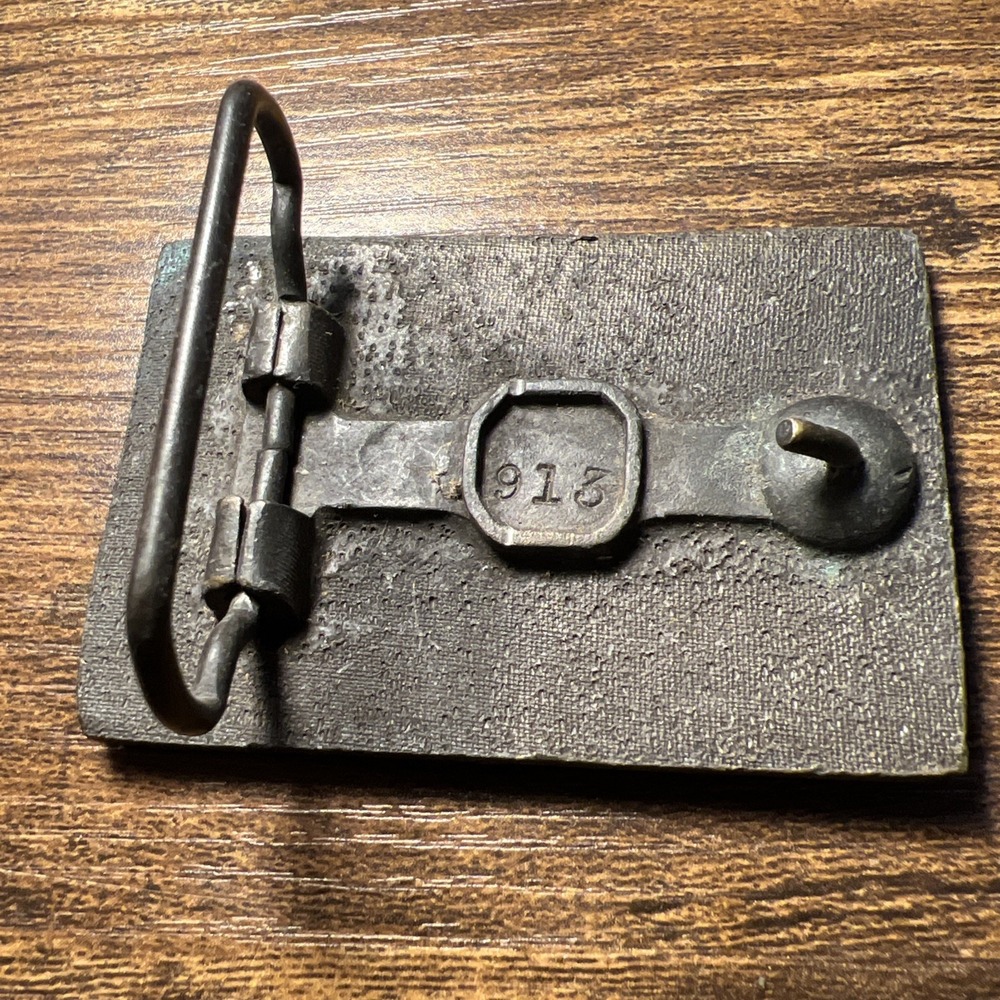 Vintage 1970s Super Van Solid Brass Belt Buckle 913 Rectangular 4x4 SUV Theme - Picture 2 of 7